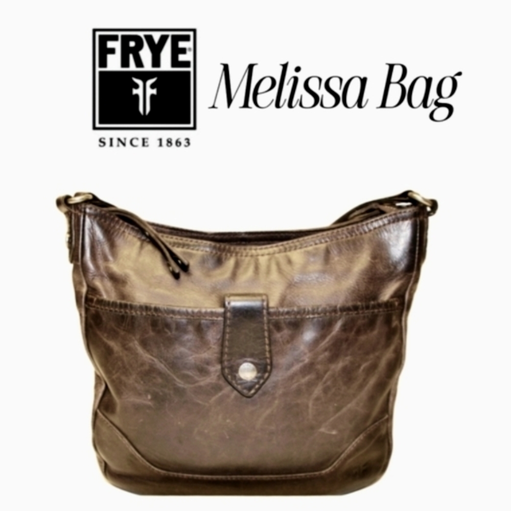 Frye Melissa Womens Brown Leather Crossbody Saddle Bag